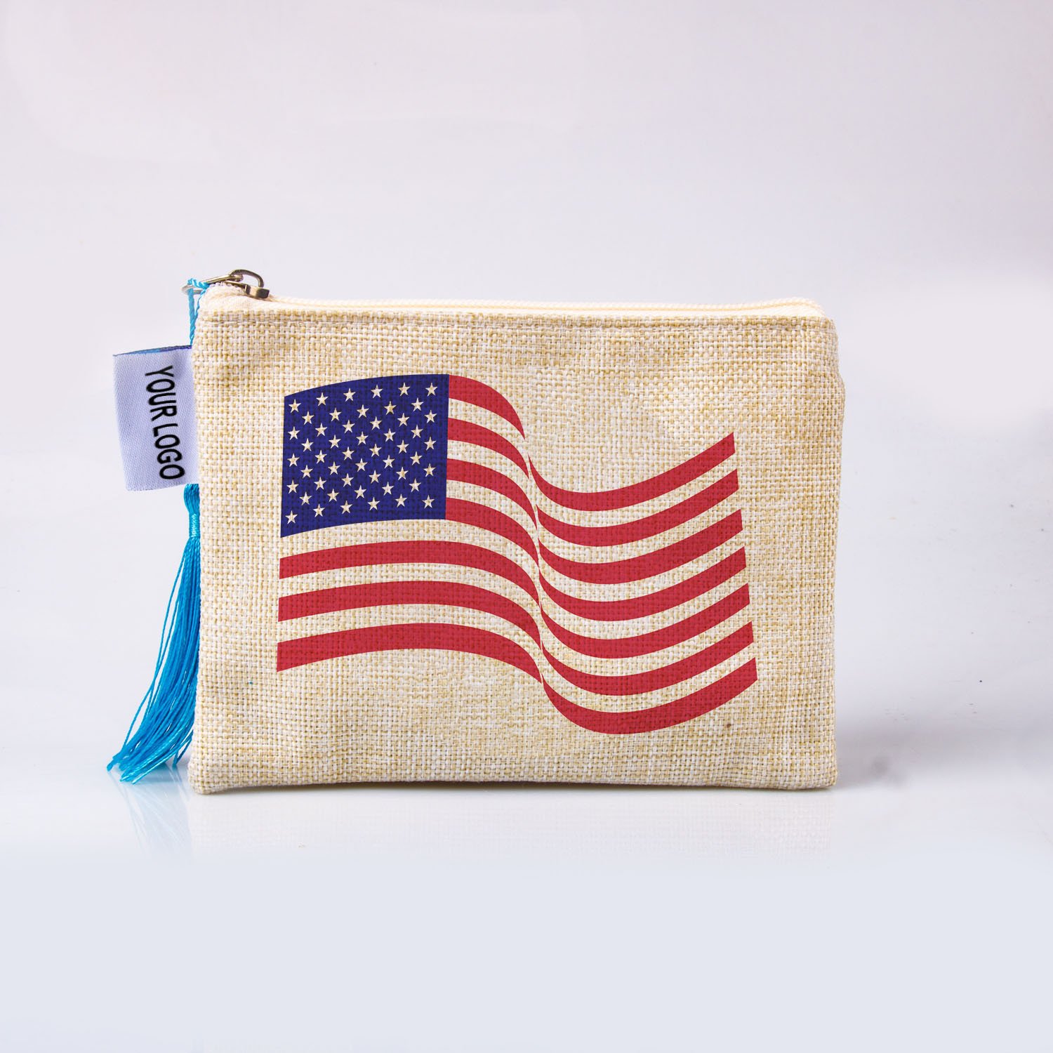 Custom Logo Makeup Bag Waterproof Cotton and Linen Zipper Wash Bag Cosmetic Jewelry Storage Travel Toiletries Bags