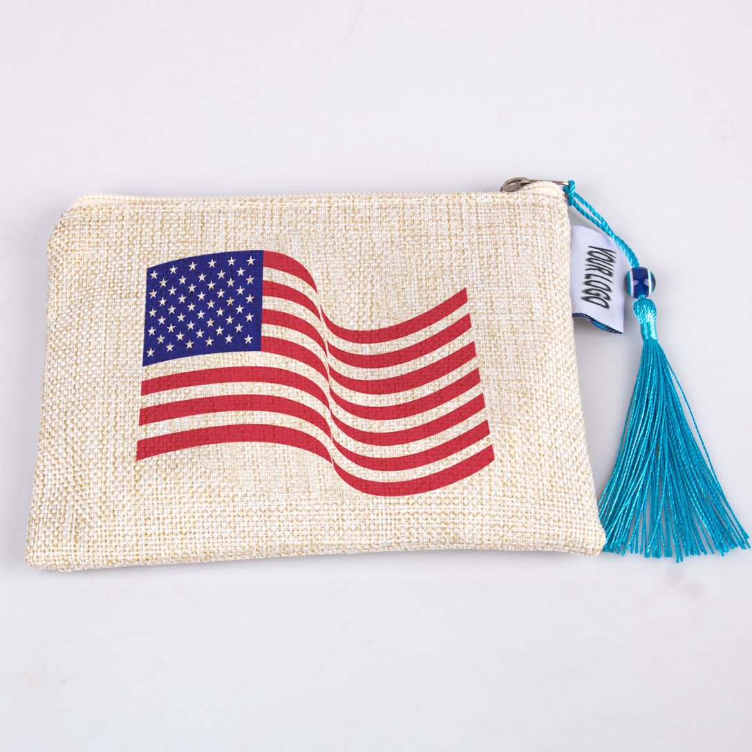 Custom Logo Makeup Bag Waterproof Cotton and Linen Zipper Wash Bag Cosmetic Jewelry Storage Travel Toiletries Bags