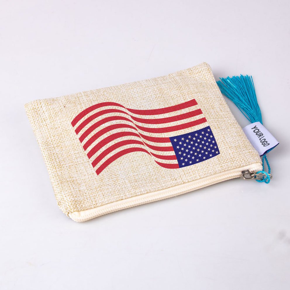 Custom Logo Makeup Bag Waterproof Cotton and Linen Zipper Wash Bag Cosmetic Jewelry Storage Travel Toiletries Bags
