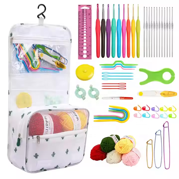 Women's Hanging Yarn Craft Makeup and Toiletry Bag Diy Crochet Bag for Beginners for Cosmetics and Personal Care