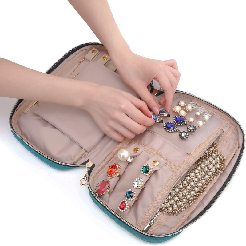 Popular New Jewelry Storage Rolls Travel Makeup Bag for Europe and United States Organize Jearlery Storage Boxes