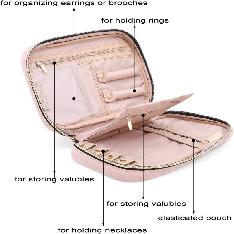 Popular New Jewelry Storage Rolls Travel Makeup Bag for Europe and United States Organize Jearlery Storage Boxes