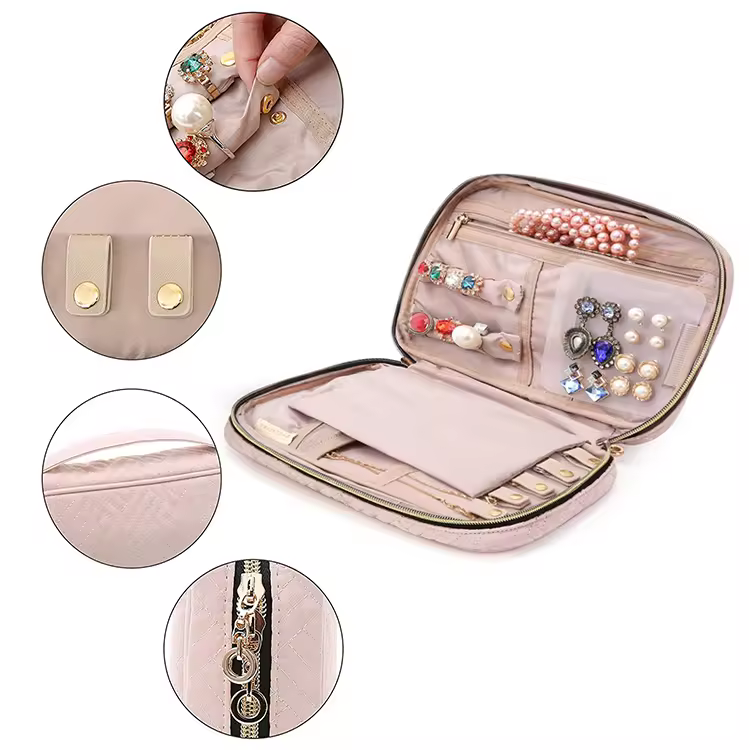 Popular New Jewelry Storage Rolls Travel Makeup Bag for Europe and United States Organize Jearlery Storage Boxes