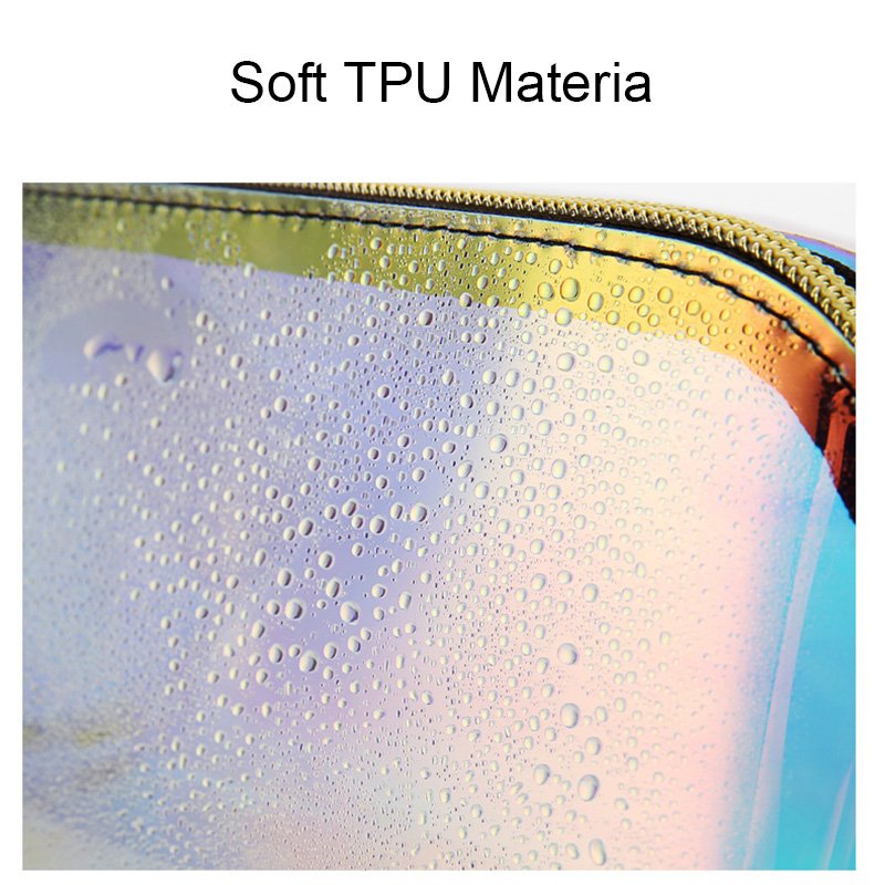 2022 Hot Selling Clear Zipper Cosmetic Bag Holographic Makeup Bag Transparent Cosmetic Toiletry Pouch