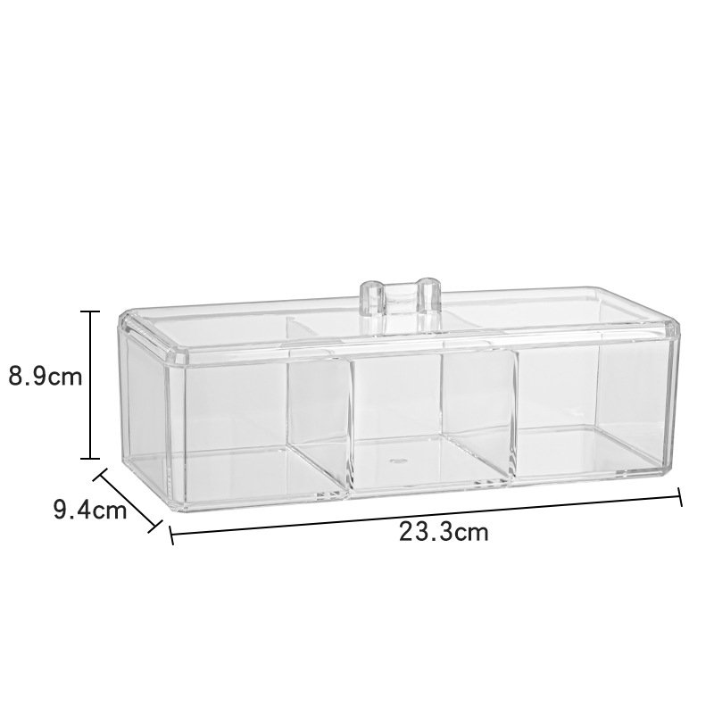 Clear Acrylic Cosmetic Pad Organizer round Storage Box for Cotton Swabs and Bathroom Makeup Convenient round Jar Holder