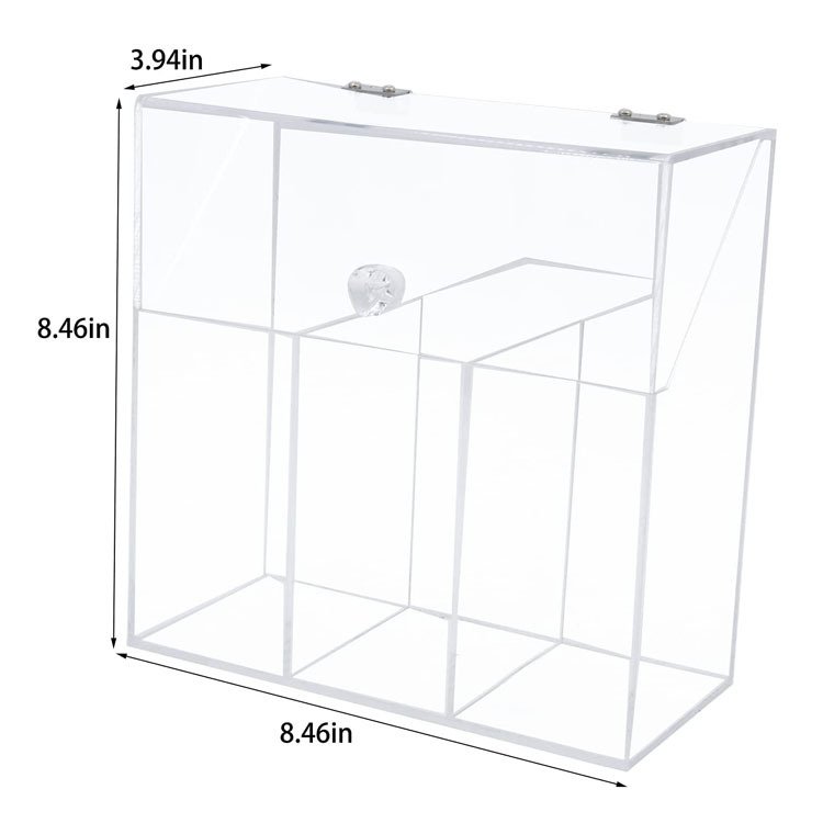 JH Customized transparent flip cover dustproof makeup brush storage box eyebrow pencil organizing box