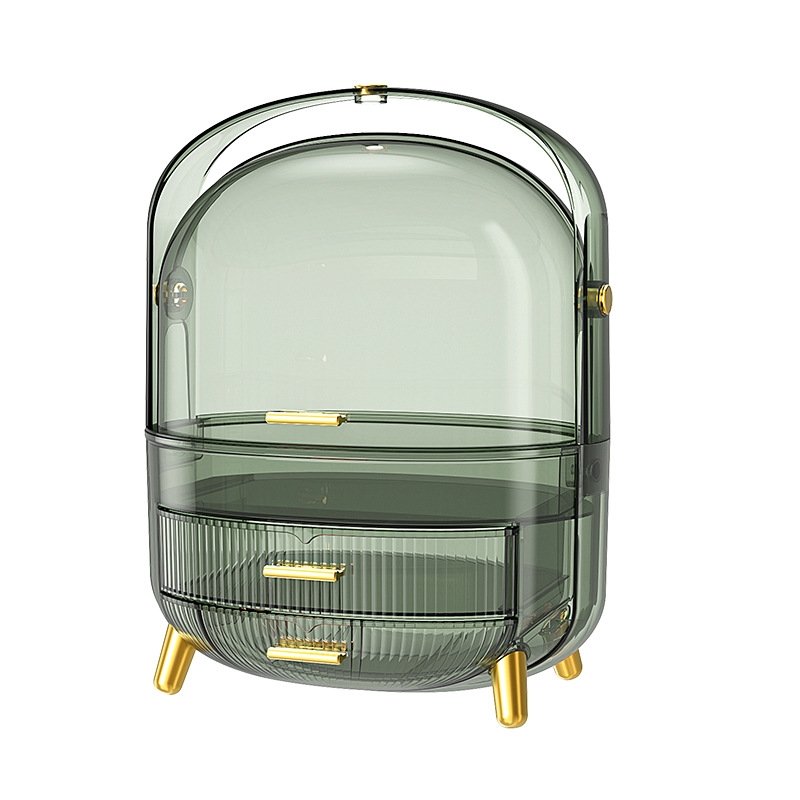 Makeup Organizer for Vanity Multifunction Transparent Cosmetic Storage Box with Light