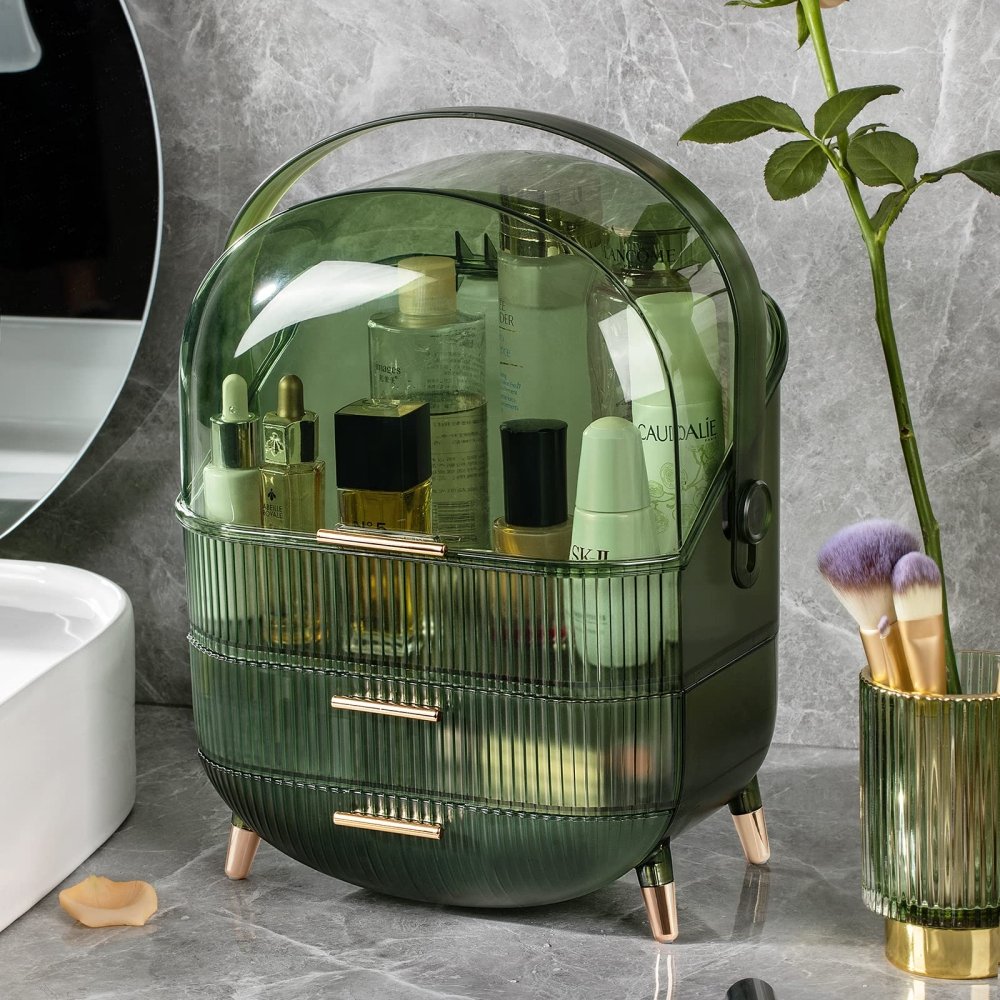 Makeup Organizer for Vanity Multifunction Transparent Cosmetic Storage Box with Light