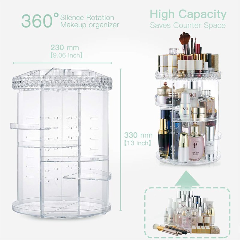 Competitive Spinning Make Up Storage Box Cosmetic Display Cases Skincare Stand Holder Organizer