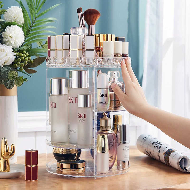 Competitive Spinning Make Up Storage Box Cosmetic Display Cases Skincare Stand Holder Organizer
