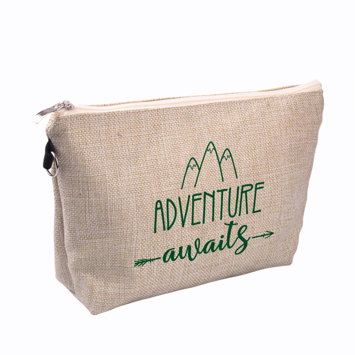MOQ 50 pieces Linen makeup bag with zipper full color printing Cosmetic Makeup Toiletry Skincare Kits Souvenir bag