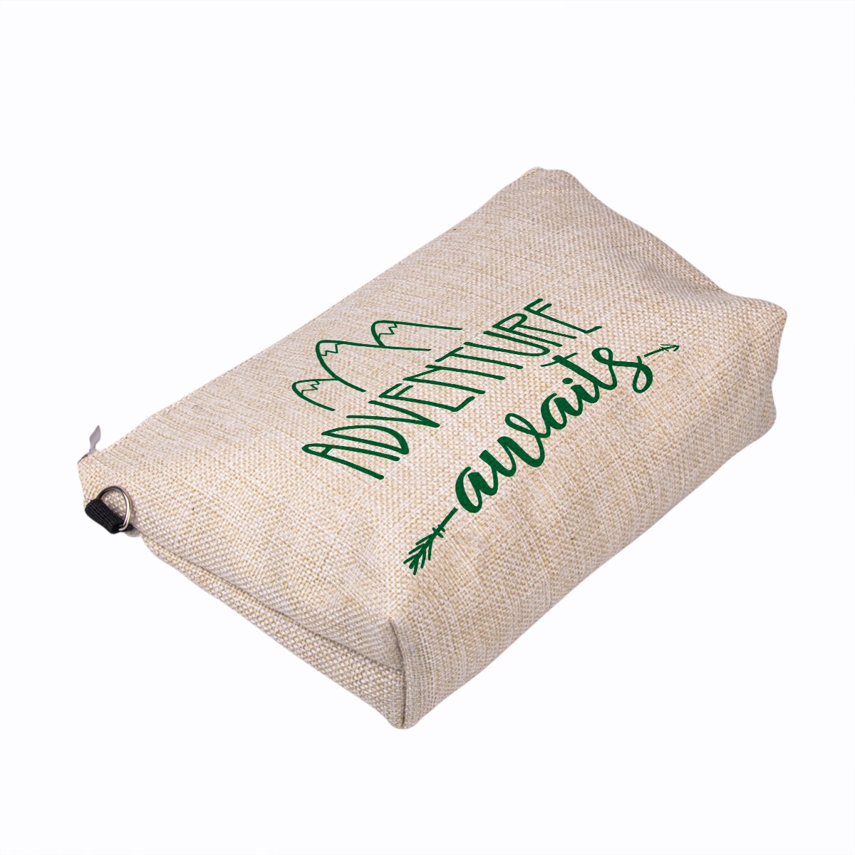 MOQ 50 pieces Linen makeup bag with zipper full color printing Cosmetic Makeup Toiletry Skincare Kits Souvenir bag
