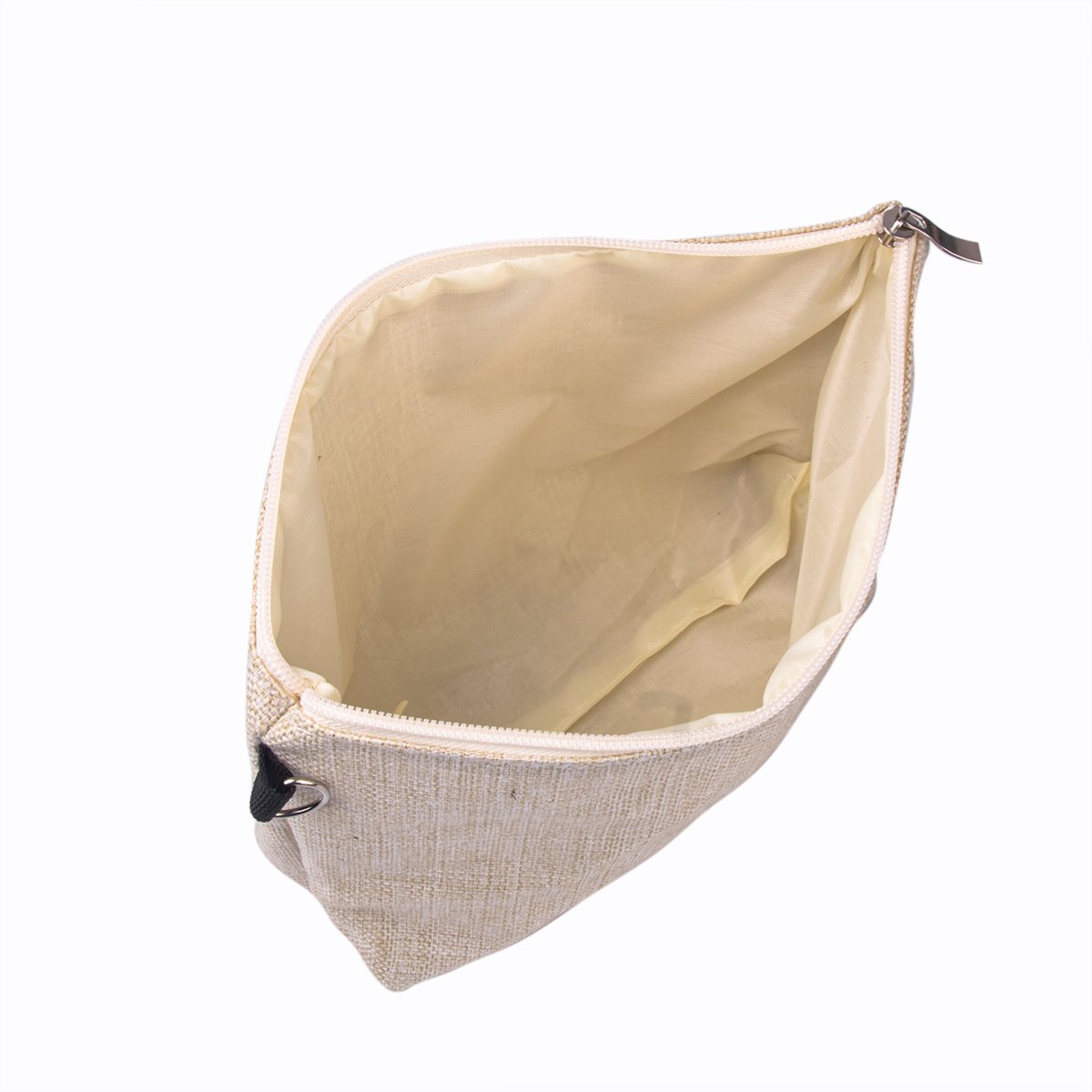 MOQ 50 pieces Linen makeup bag with zipper full color printing Cosmetic Makeup Toiletry Skincare Kits Souvenir bag