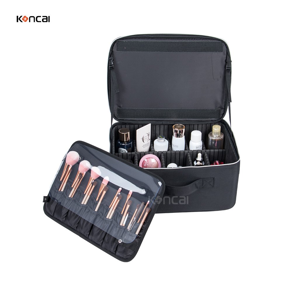 KONCAI Cosmetic case make up accessories travel suitcase vanity box organizers makeup brush bag