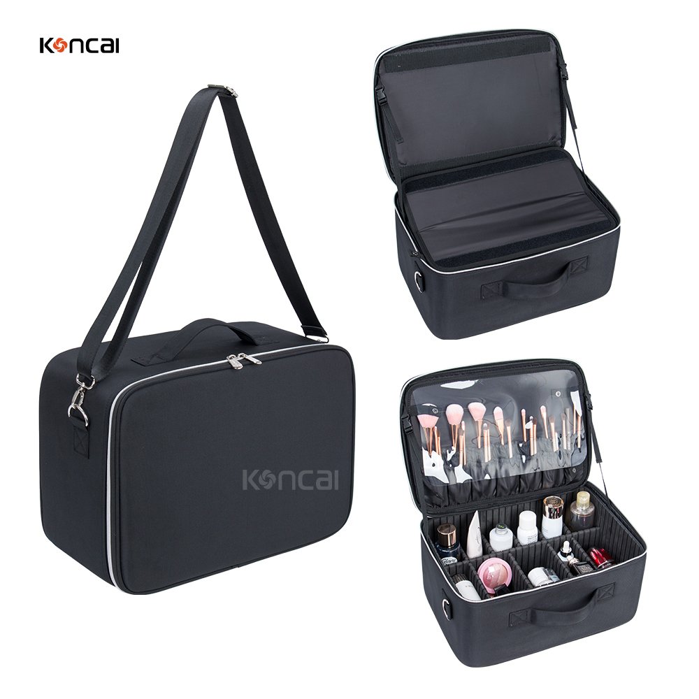 KONCAI Cosmetic case make up accessories travel suitcase vanity box organizers makeup brush bag