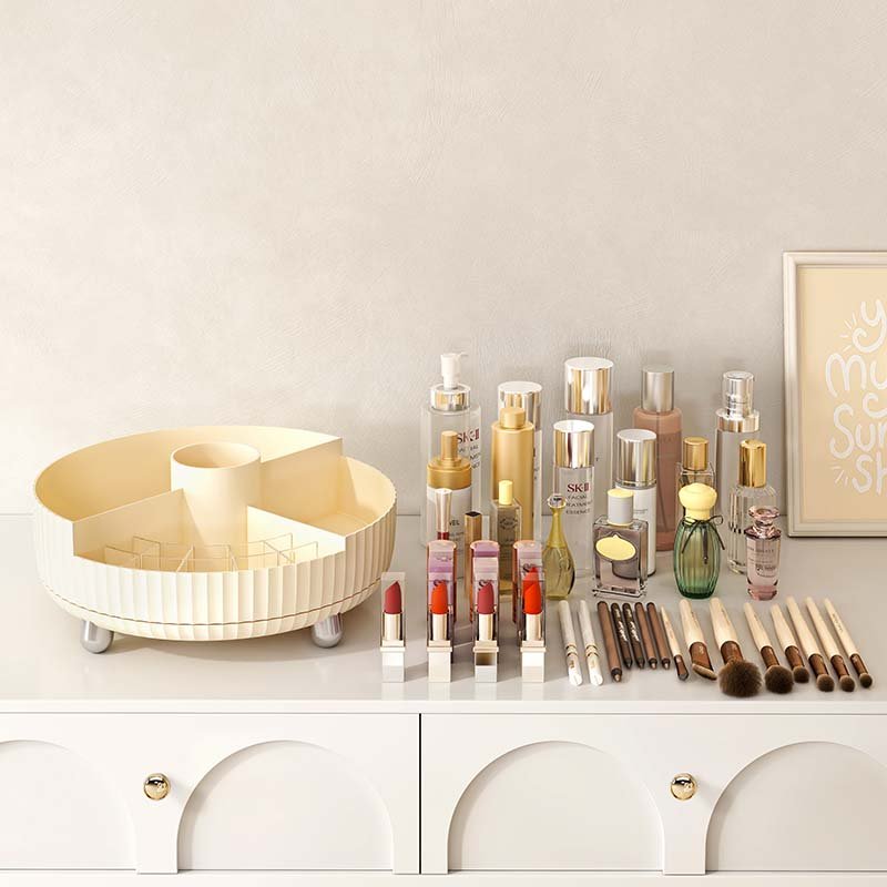 Wholesale plastic makeup organizers HIPS material storage boxes bins multifunction with brush holder