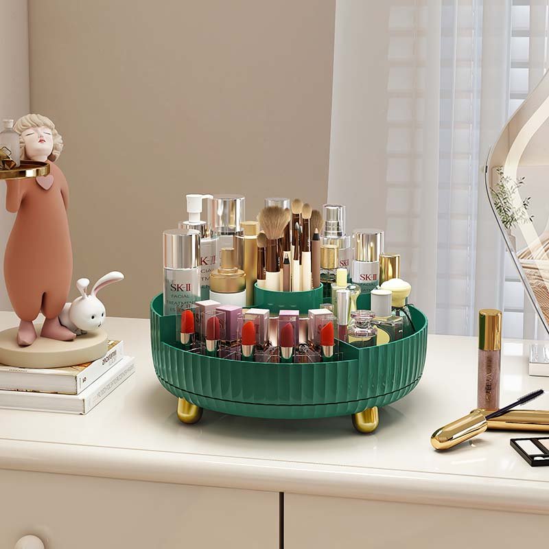 Wholesale plastic makeup organizers HIPS material storage boxes bins multifunction with brush holder