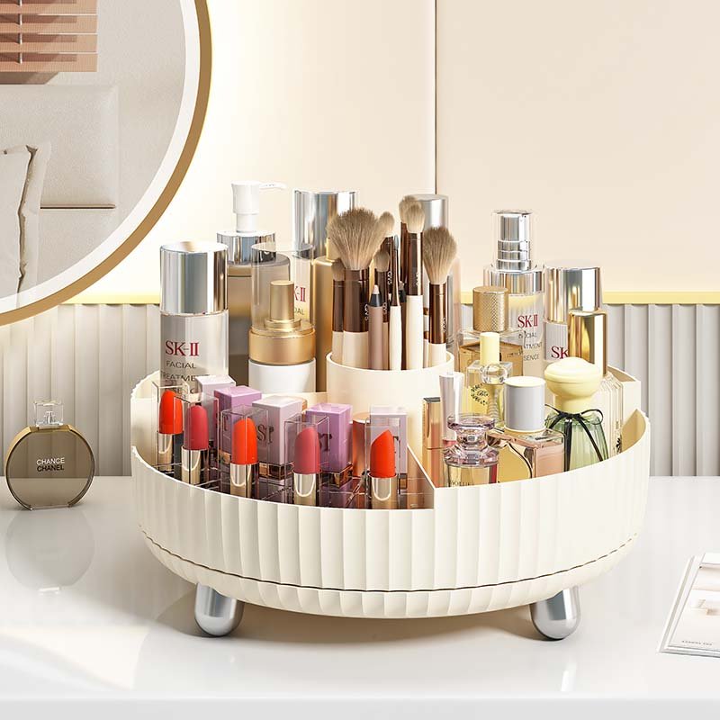 Wholesale plastic makeup organizers HIPS material storage boxes bins multifunction with brush holder