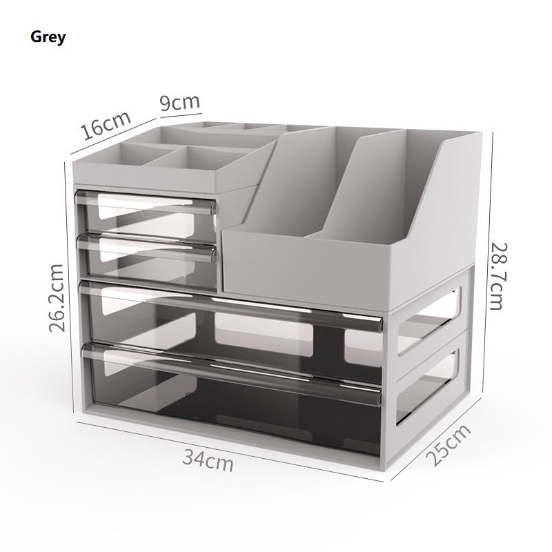 Top Selling Household Items Storage Box Makeup Storage Rack Multi Layer Office Desktop File Plastic Clear Storage Drawer Cabinet