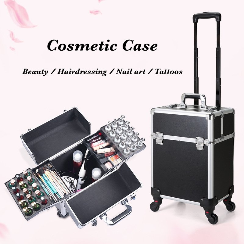 Profession Cosmetic Case Luggage Suitcase For Makeup Trolley Box Nails Beauty Woman Luggage Travel Rolling
