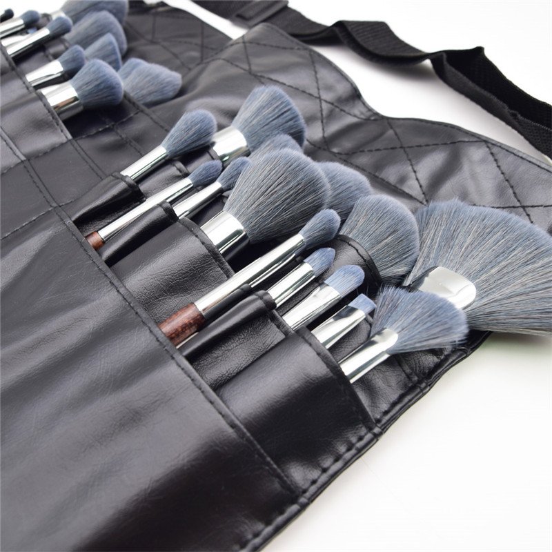 2024 PU Leather Portable Multi Pockets Cosmetic Brush Holder Organizer Professional Makeup Brush Salon Waist Bag