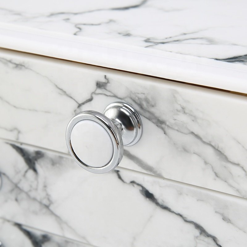 Luxury drawer design 3tier small cosmetic case holder plastic marble makeup organizer for dressing table
