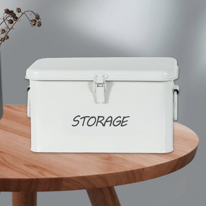 Wholesale small metal storage box multipurpose makeup storage box with lock
