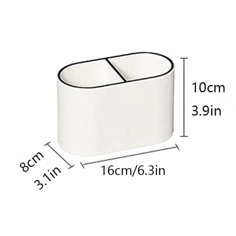 Factory Wholesale Multifunctional Leather Oval Desktop Makeup Brush Pen Holder Office Stationer Tissue Organizer Box