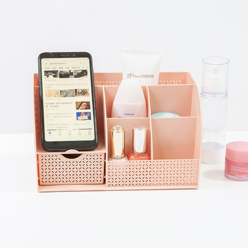 new available low price portable hollow home divided organization small items office desktop cosmetics storage box