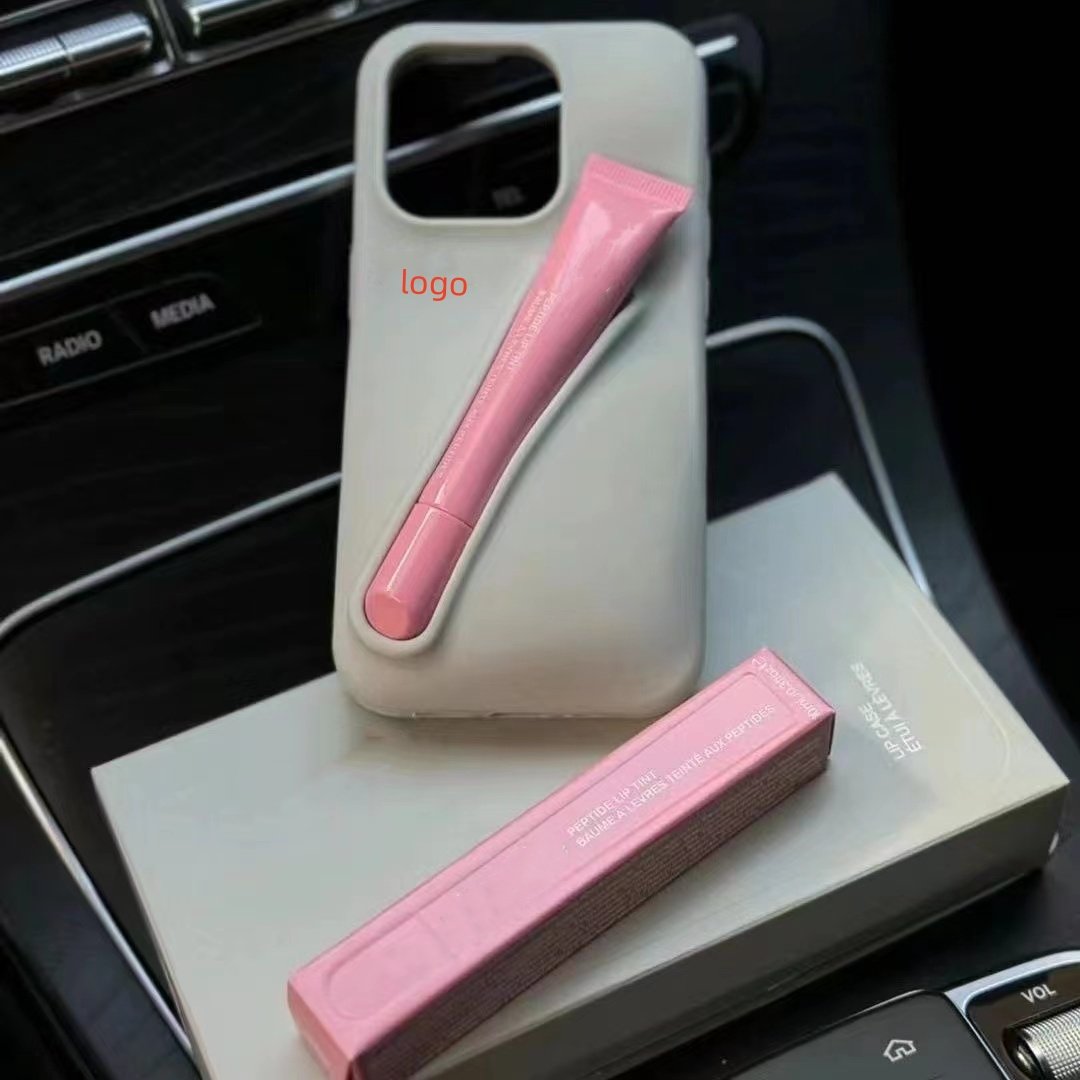 New 2024 phone case Manufactured shock-proof silicon cover Lip gloss Phone case Lip stick makeup holder for iPhone13-15 Pro Max