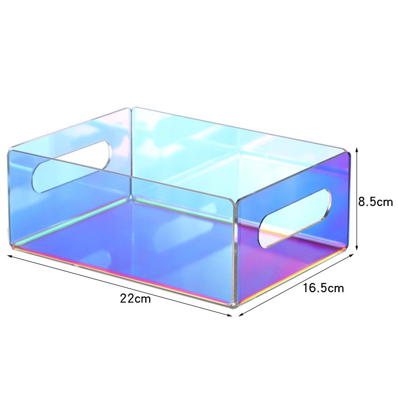 New Design Acrylic Multi-uses Rainbow Tray Colorful Acrylic Food Display Tray Iridescent Serving Tray