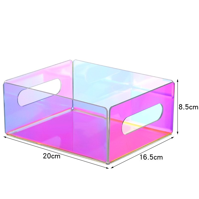 New Design Acrylic Multi-uses Rainbow Tray Colorful Acrylic Food Display Tray Iridescent Serving Tray