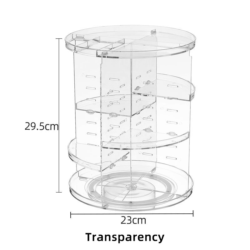 Choice Fun Acrylic 360 Degree Rotating Beauty Makeup Organizer Adjustable Cosmetic Storage Box Transparent Desktop Storage Box