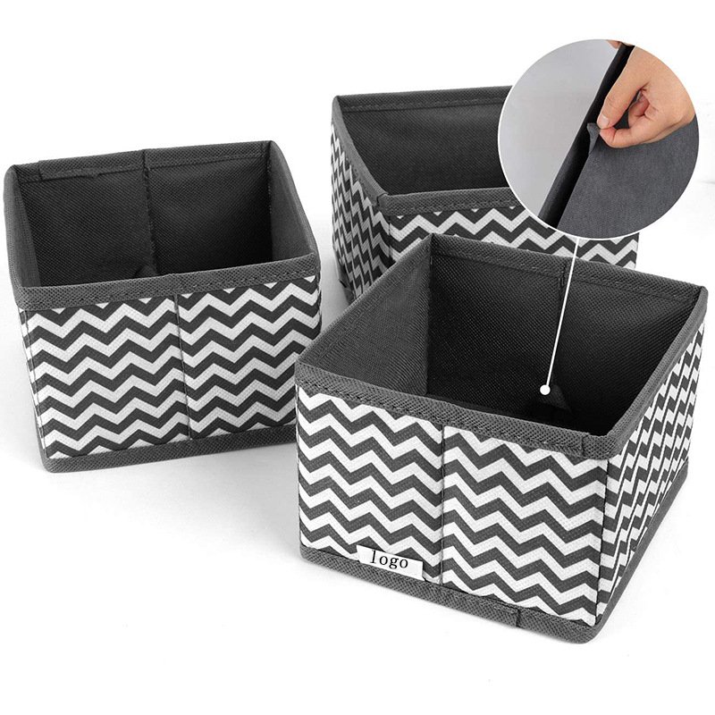 Wholesale Non Woven Fabric Foldable Cosmetic Makeup Storage Organizer Draw Non-woven Underwear Collection Sock Organizers