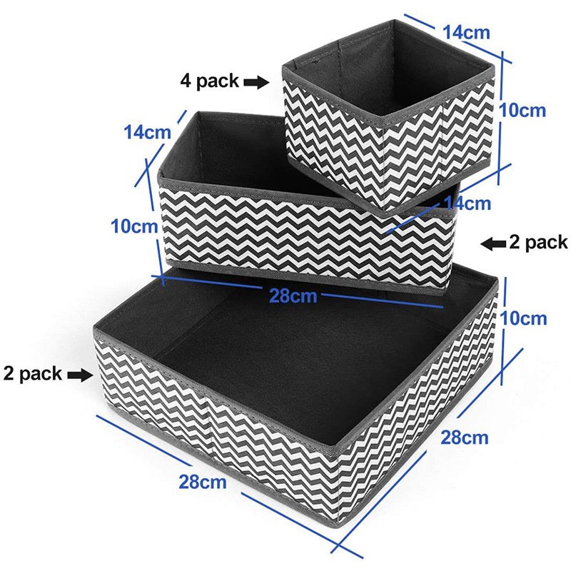 Wholesale Non Woven Fabric Foldable Cosmetic Makeup Storage Organizer Draw Non-woven Underwear Collection Sock Organizers