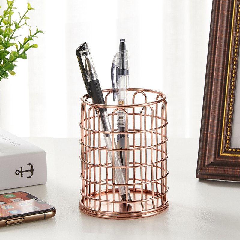 LINDON Metal Makeup Brushes Office Desk Accessories Pen Holders Pencil Holders for Desk