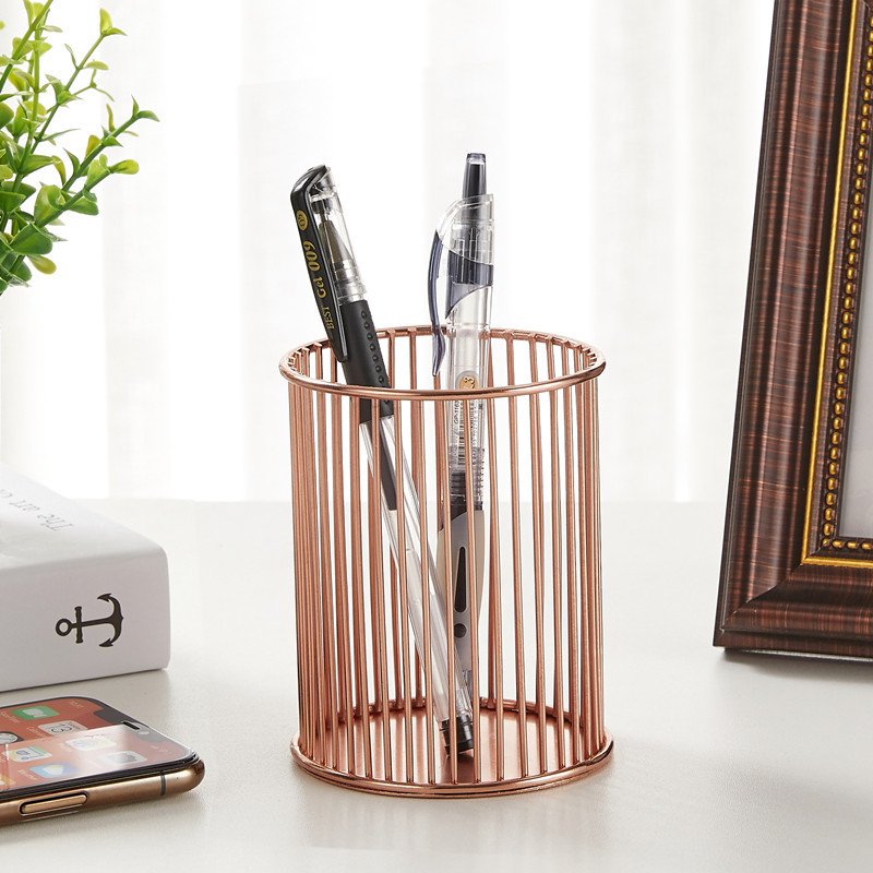 LINDON Metal Makeup Brushes Office Desk Accessories Pen Holders Pencil Holders for Desk