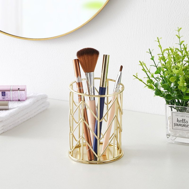 LINDON Metal Makeup Brushes Office Desk Accessories Pen Holders Pencil Holders for Desk