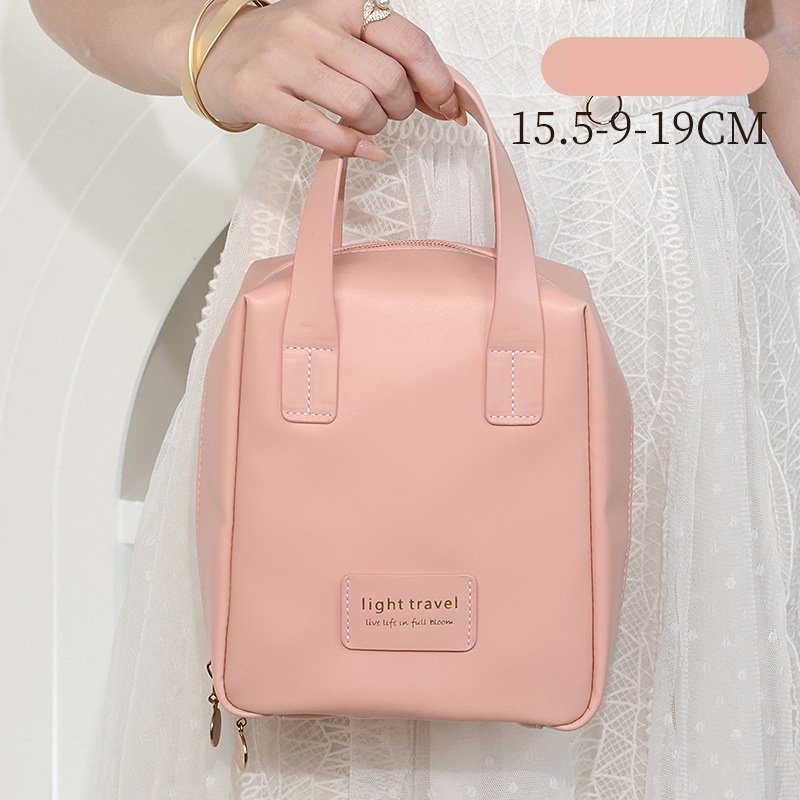 Women's Pu Leather Gradient Three-dimensional Makeup Bag Travel Portable Toiletry Bag Cosmetics Organizing Storage Bag