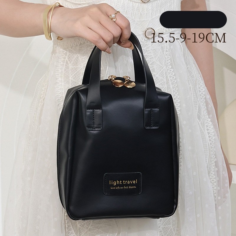 Women's Pu Leather Gradient Three-dimensional Makeup Bag Travel Portable Toiletry Bag Cosmetics Organizing Storage Bag