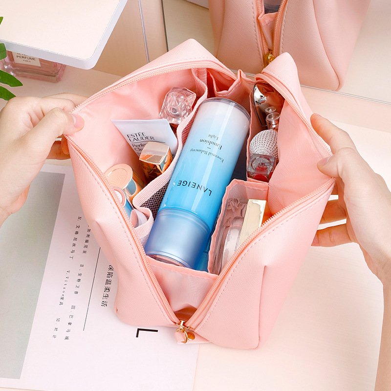 High Quality pink cosmetic travel bag custom pink makeup bag cosmetic