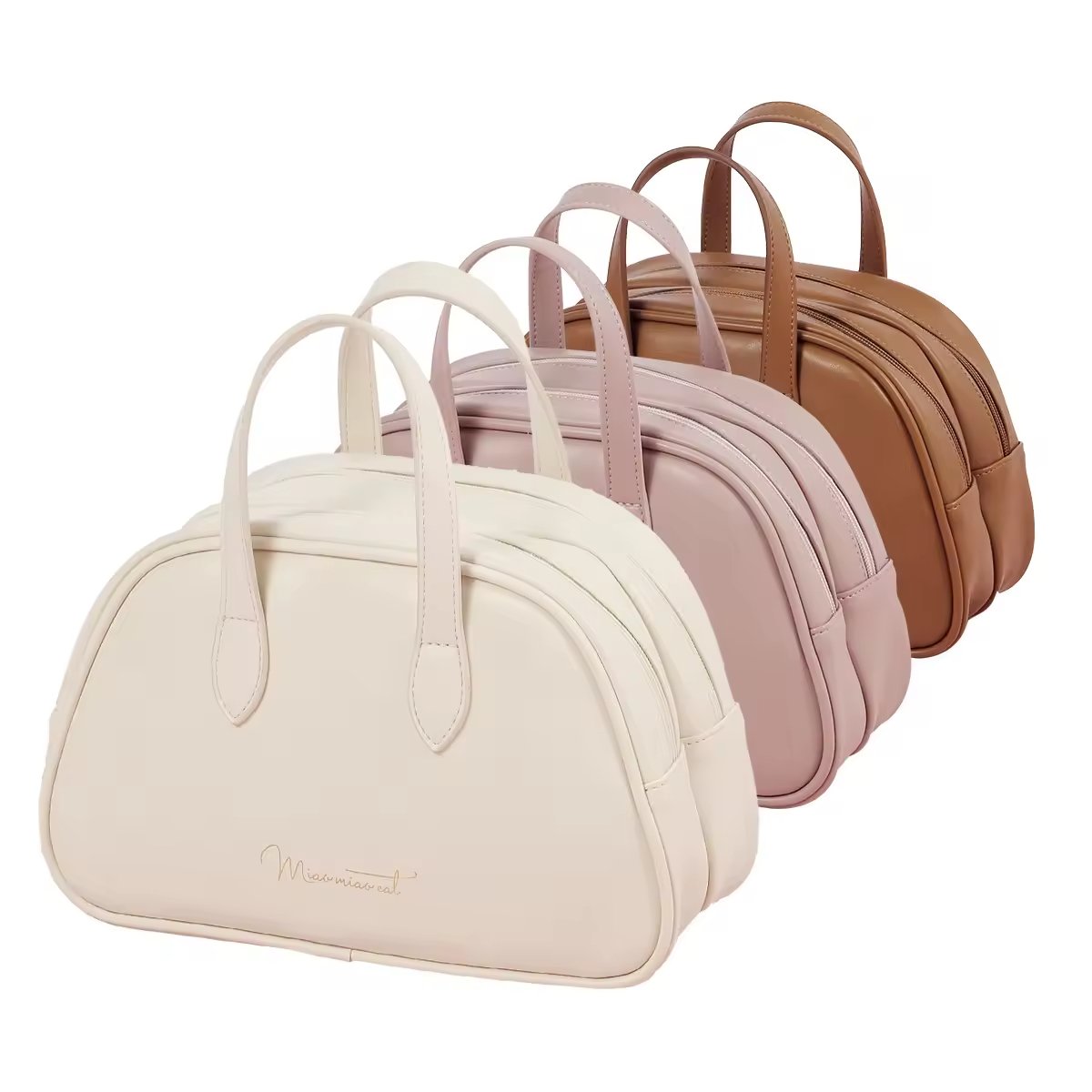 Custom logo double layer portable makeup bag fashionable and waterproof storage bag skincare product brush bag