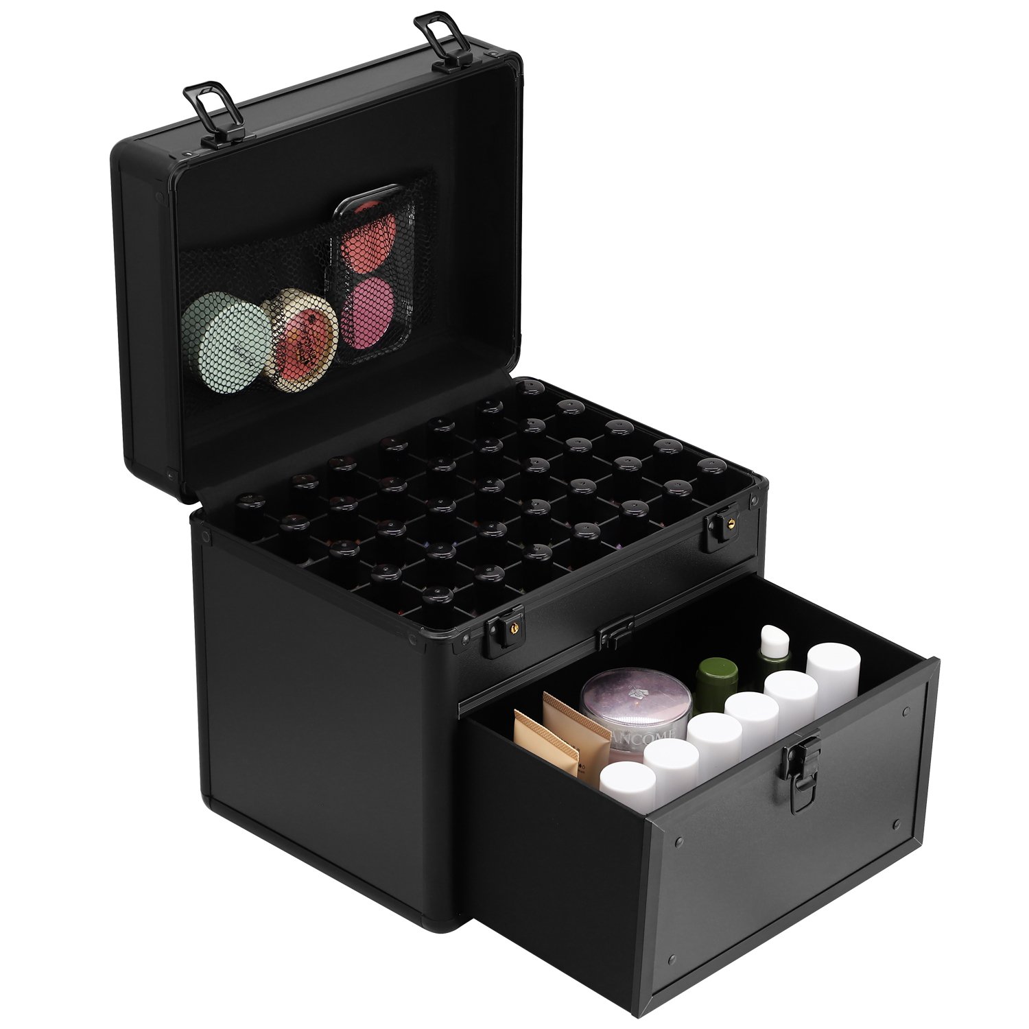 Keyson Makeup Organizers Box Manicure Product Durable Organizer Makeup Case Portable Nail Table Travel Makeup Case