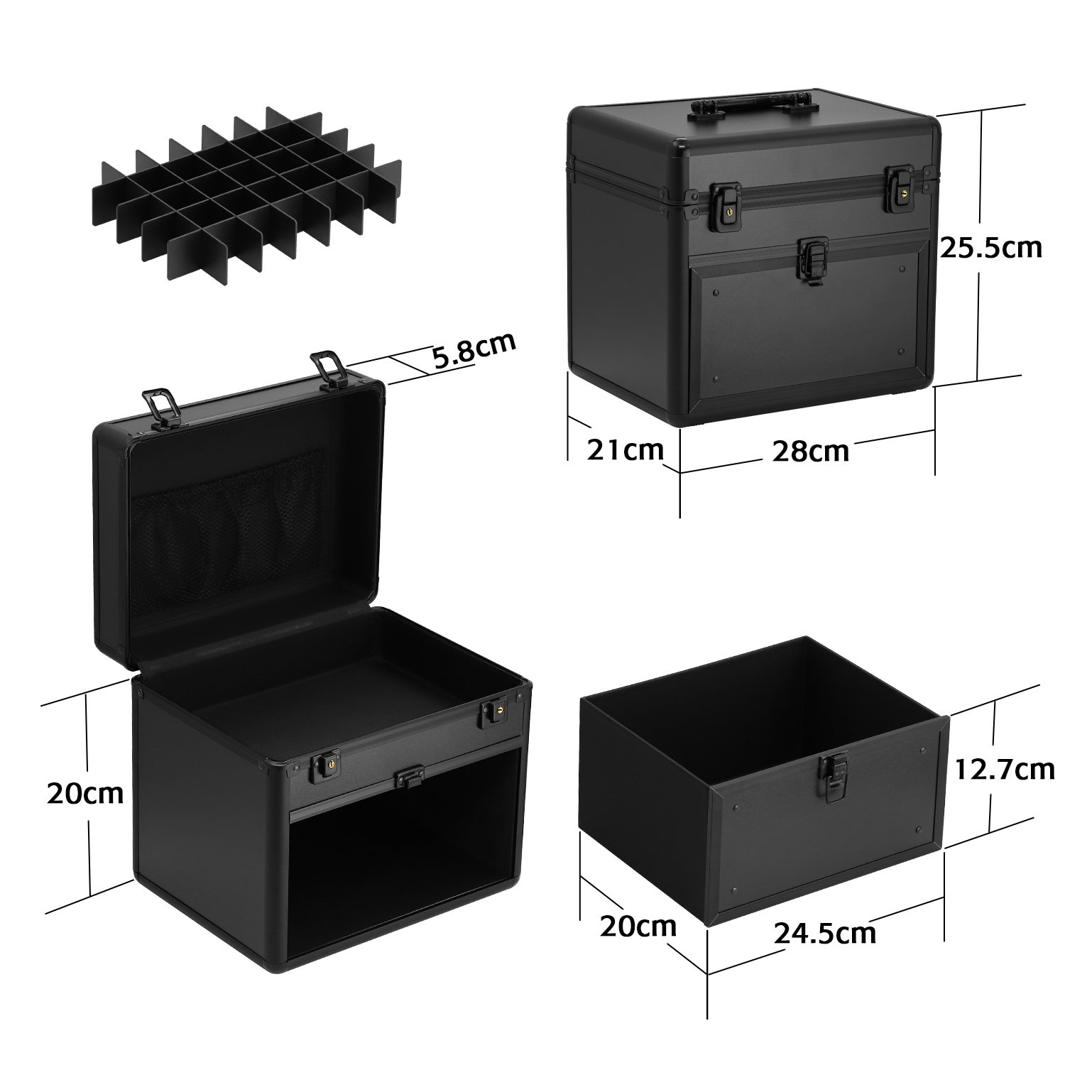 Keyson Makeup Organizers Box Manicure Product Durable Organizer Makeup Case Portable Nail Table Travel Makeup Case