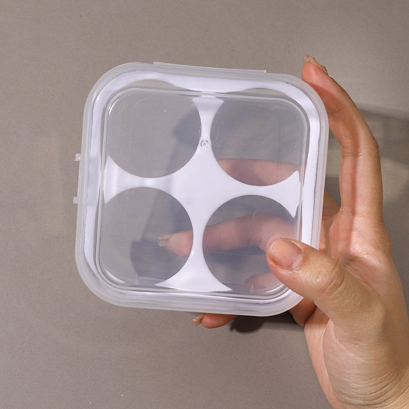 Wholesale Plastic Box Rectangular Four Grid Storage Box Empty Drop Egg Puff Storage PP Container