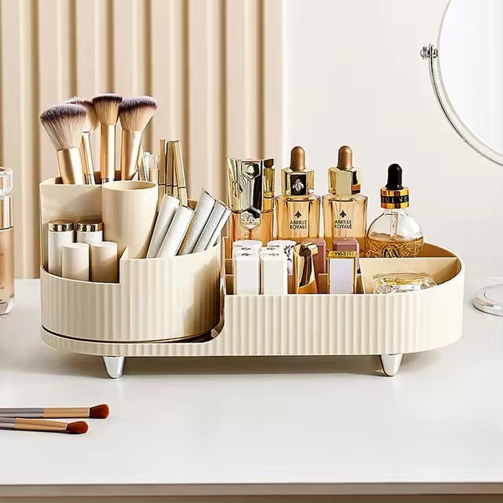 Rotatable Make Up Organizer Skincare Storage Organizers 360 Degree Rotating Makeup Brush Holder