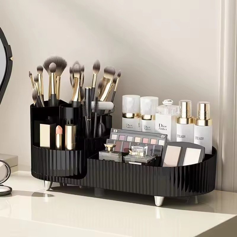 Rotatable Make Up Organizer Skincare Storage Organizers 360 Degree Rotating Makeup Brush Holder
