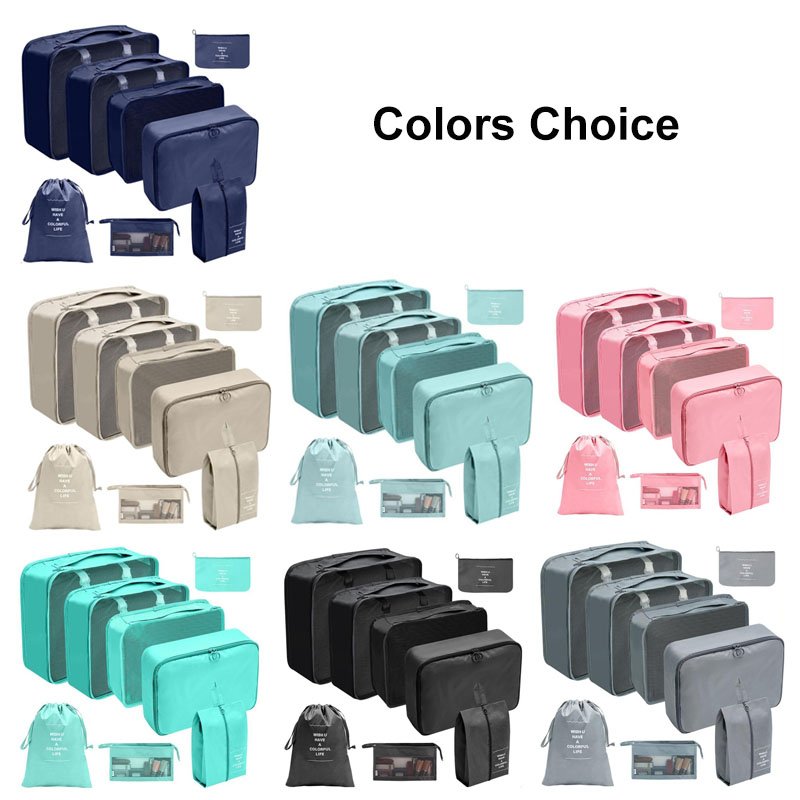 Expandable Luggage Organizer Bags 4 Set/6 Set/8 Set Compression Packing Cubes Customized Travel Pouch Packing Organizers