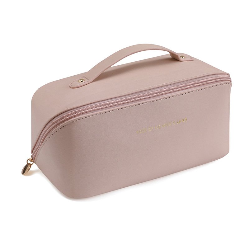 YIWU QIYE Travel PU leather pillow bag cosmetics and toiletries storage bag large capacity partition storage makeup bag