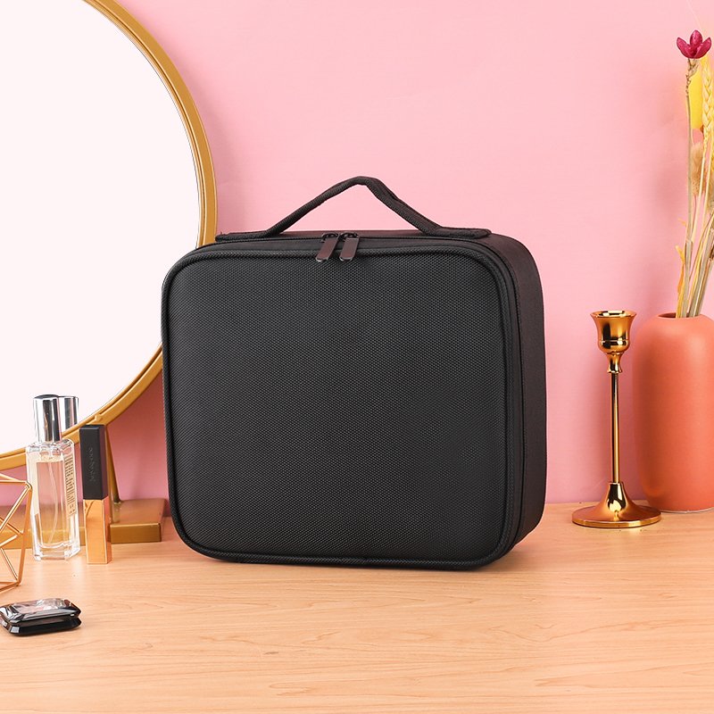 Factory Wholesale Travel Makeup Organizers and Storage Case, Portable Makeup Bag With Mirror CosmeticTrain Bag